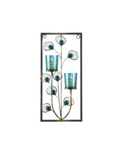 PEACOCK TWO CANDLE WALL SCONCE