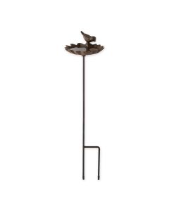 ELM LEAF WITH BIRD BIRDBATH