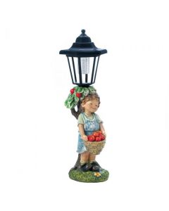 APPLE BASKET SOLAR STREET LIGHT STATUE